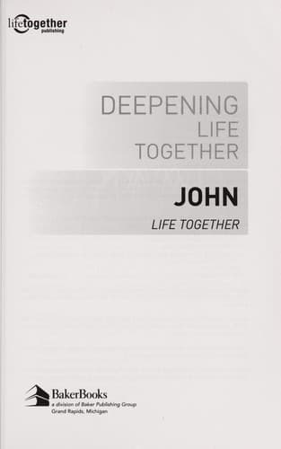 Tapa de Deepening life together
