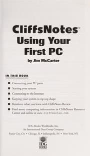 Tapa de CliffsNotes using your first PC