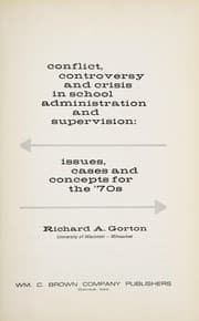 Tapa de Conflict, controversy, and crisis in school administration and supervision