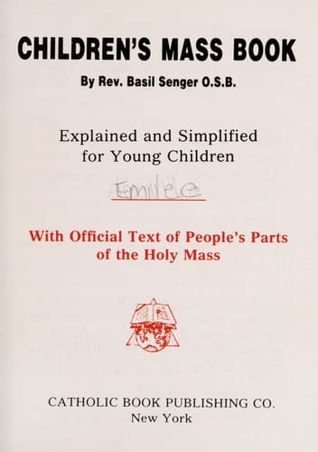 Tapa de Children's Mass book