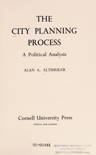 Tapa de The city planning process