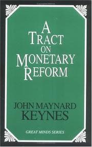 Tapa de A tract on monetary reform