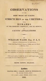 Tapa de Observations on the best mode of relieving strictures in the urethra; with remarks on the frequent inefficacy, and ill effects, of caustic applications