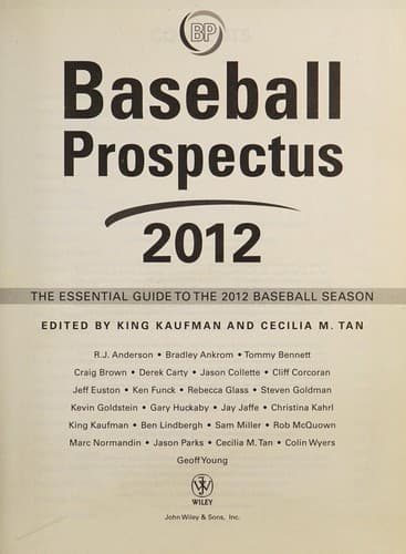 Tapa de Baseball Prospectus 2012