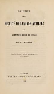 Tapa de Du siége de la faculté du langage articulé dans l'hémisphère gauche du cerveau