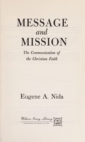 Tapa de Message and mission