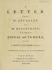 Tapa de A letter ... to Mr. Macpherson on his publication of Fingal and Temora. With a print of Cathmor's shield