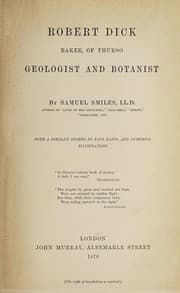 Tapa de Robert Dick, baker, of Thurso, geologist and botanist