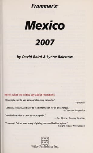 Tapa de Frommer's Mexico 2007