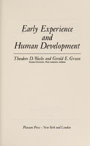 Tapa de Early experience and human development