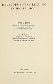 Tapa de Developmental reading in high school