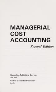Tapa de Managerial cost accounting