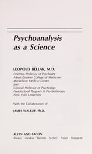 Tapa de Psychoanalysis as a science