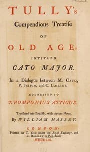 Tapa de Tully's compendious treatise of old age ; intitled Cato Major ...