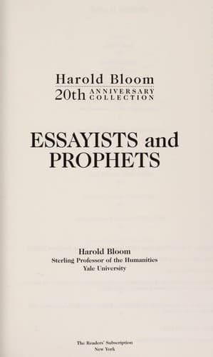 Tapa de Essayists and prophets