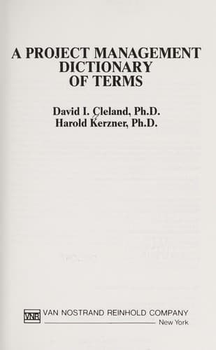 Tapa de A project management dictionary of terms