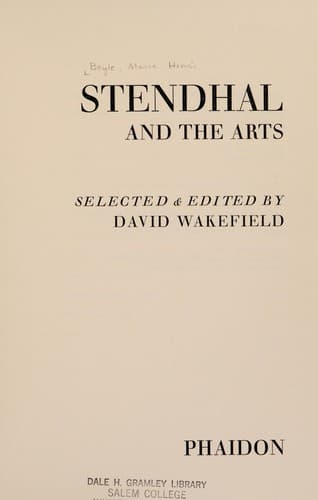 Tapa de Stendhal and the arts