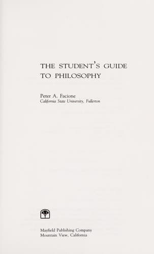 Tapa de The student's guide to philosophy