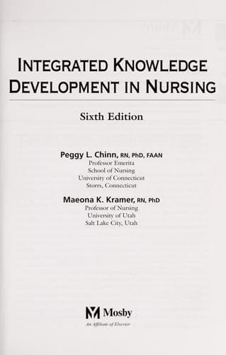 Tapa de Integrated knowledge development in nursing