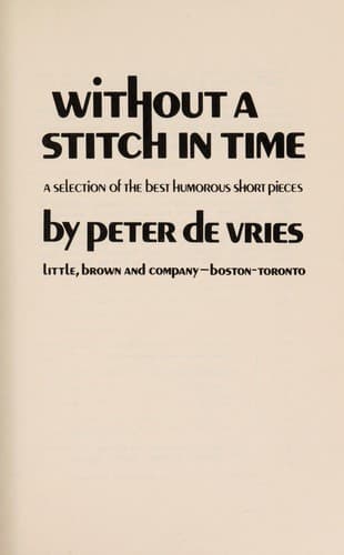 Tapa de Without a stitch in time