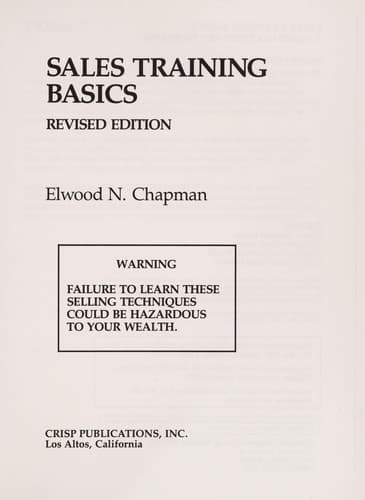 Tapa de Sales Training Basics