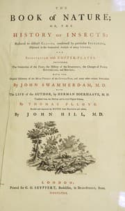 Tapa de The book of nature; or, the history of insects: reduced to distinct classes, confirmed by particular instances, displayed in the anatomical analysis of many species, and illustrated with copper-plates ...