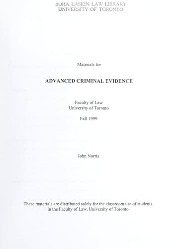 Tapa de Materials for advanced criminal evidence