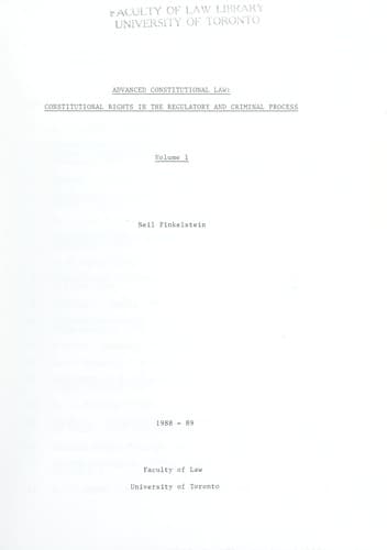 Tapa de Advanced constitutional law