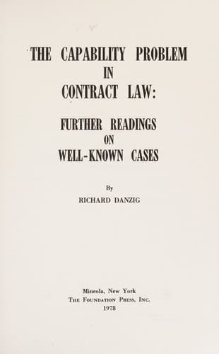 Tapa de The capability problem in contract law