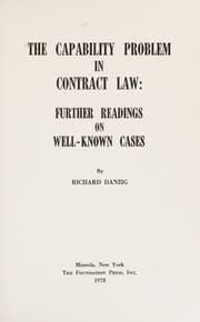 Tapa de The capability problem in contract law