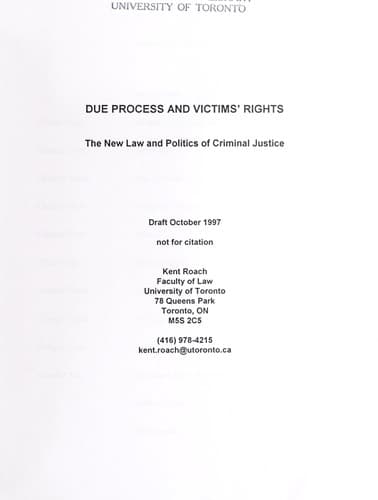 Tapa de Due process and victim's rights