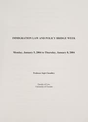 Tapa de Immigration law and policy Bridge Week
