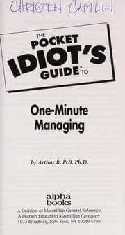 Tapa de The pocket idiot's guide to one-minute managing