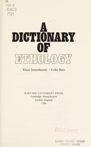 Tapa de A dictionary of ethology