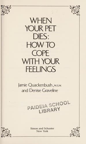 Tapa de When your pet dies