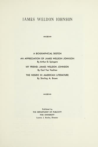 Tapa de James Weldon Johnson