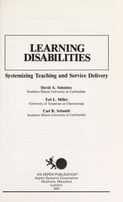Tapa de Learning disabilities, systemizing teaching and service delivery