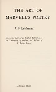 Tapa de The art of Andrew Marvell's poetry