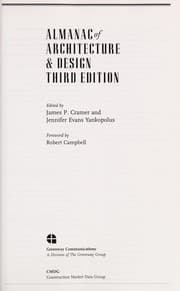 Tapa de Almanac of architecture & design