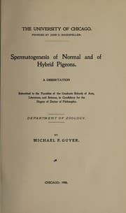 Tapa de Spermatogenesis of normal and of hybrid pigeons