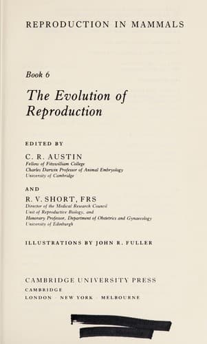 Tapa de The Evolution of reproduction