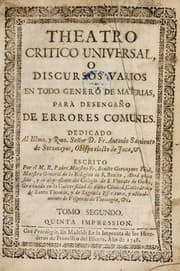 Tapa de Theatro critico universal, o discursos varios en todo genero de materias