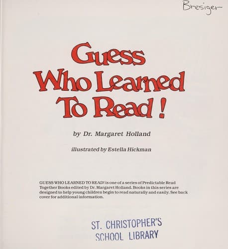 Tapa de Guess who learned to read!