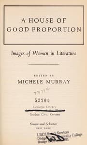 Tapa de A house of good proportion: images of women in literature