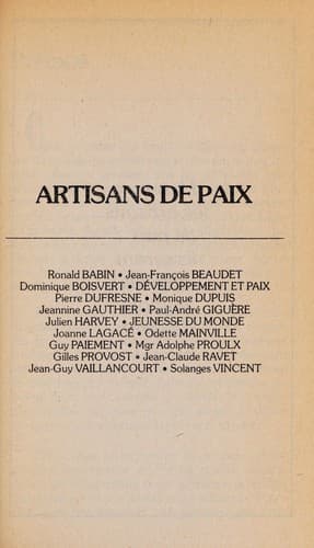Tapa de Artisans de paix