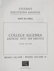 Tapa de Student solutions manual, College algebra