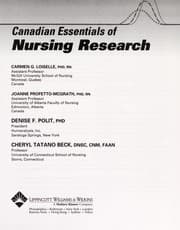 Tapa de Canadian essentials of nursing research