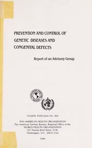 Tapa de Prevention and control of genetic diseases and congenital defects