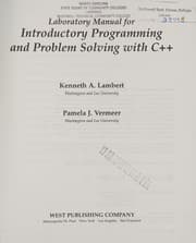 Tapa de Laboratory manual for introductory programming and problem solving with C++