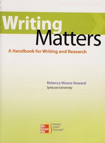 Tapa de Writing matters